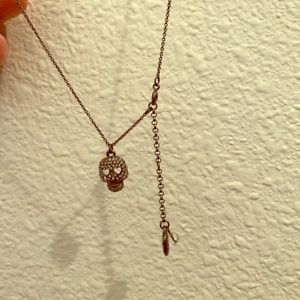 Black chain and dark crystal skull necklace